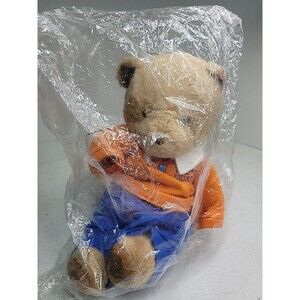 Vintage Preppy Bears 1986 LTD Teddy Bear Orange Shirt Blue Pants New
